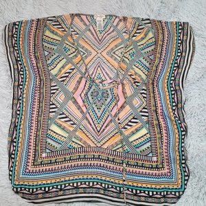 Jessica Simpson Womens Shirt‎ Wrap Medium Multicolor Blouse Sheer Tie Cinch